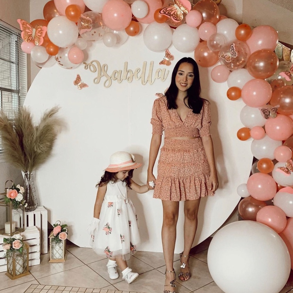 Floral Ruffle Crop Top and Skirt Set